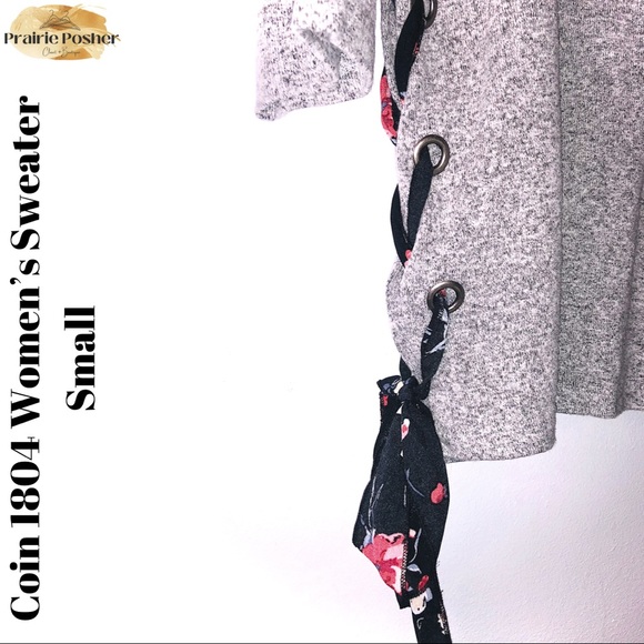 Coin 1804, Sweater, Women’s Small, Heather Grey, EUC, PrairieposherCA - Picture 2 of 3